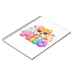 Cuaderno Cute Kawaii Milo Nombre de Perro Rosa Pastel Brill