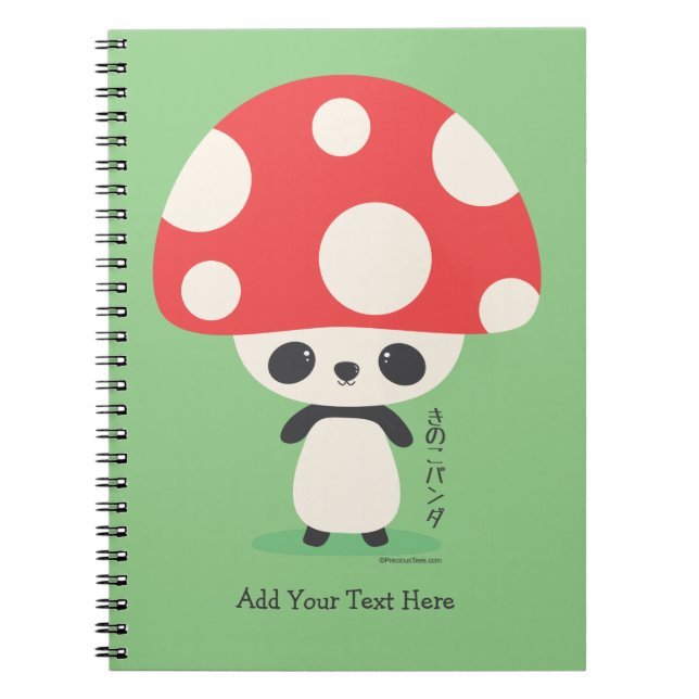 Cuaderno Cute Kawaii Panda de hongos Kinoko japonés (Frente)