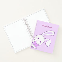 Cuaderno Cute Kawaii Pastel Morado Conejo de Orejas Caídas 
