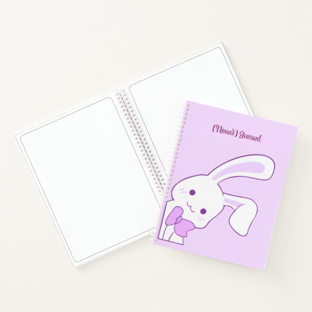 Cuaderno Cute Kawaii Pastel Morado Conejo de Orejas Caídas  (Interior)