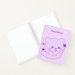Cuaderno Cute Kawaii Pastel Púrpura Brillo Oso Cachorro Per