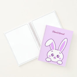 Cuaderno Cute Kawaii Pastel Púrpura Conejo Peeking personal