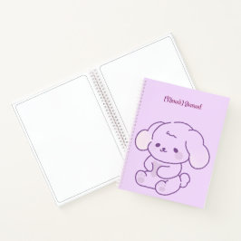 Cuaderno Cute Kawaii Pastel Púrpura Perrito Esponjoso Perso