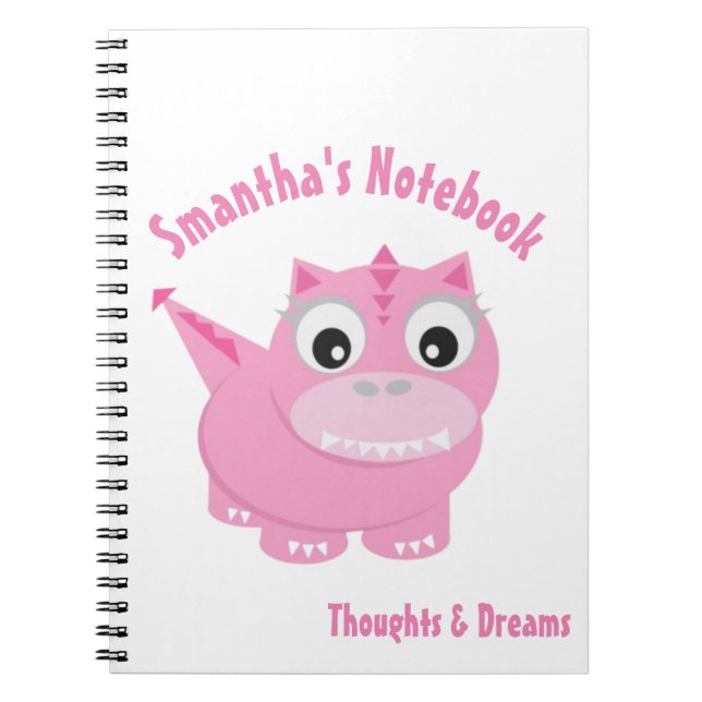Cuaderno Cute Kawaii Pink Dino (Frente)