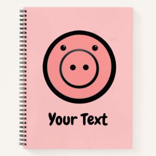 Cuaderno Cute Kawaii Pink Piggy Vector de Cerdo
