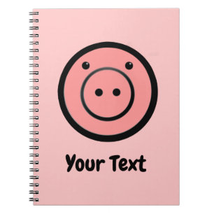 Cuaderno Cute Kawaii Pink Piggy Vector de Cerdo