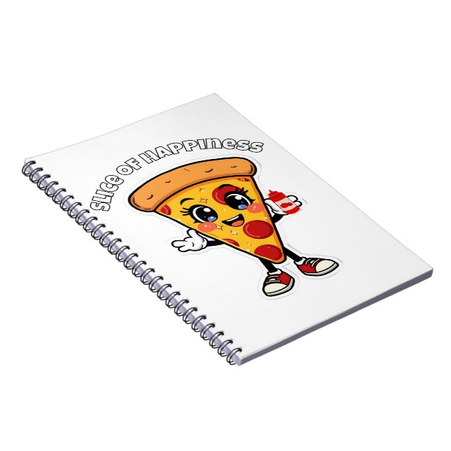 Cuaderno Cute Kawaii Pizza Notebook Fun Cartoon Food Cover (Lado Derecho)