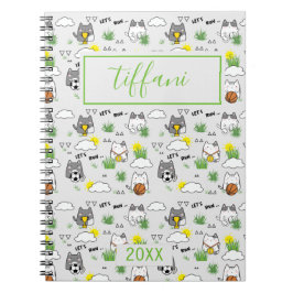 Cuaderno Cute Kawaii Portátil para gatos deportivos