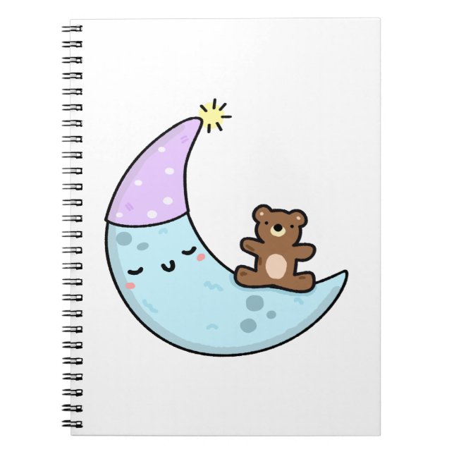 Cuaderno Cute Kawaii Sleepy Moon (Frente)