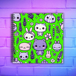 Cuaderno Cute Kawaii tema Lavanda púrpura | Espiral
