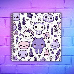 Cuaderno Cute Kawaii tema Lavanda púrpura   Espiral
