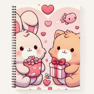 Cuaderno Cute Kawaii Valentine Bunny Bear Love Gift
