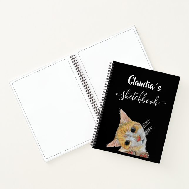 Cuaderno Cute kitten Sketchbook and name (Interior)