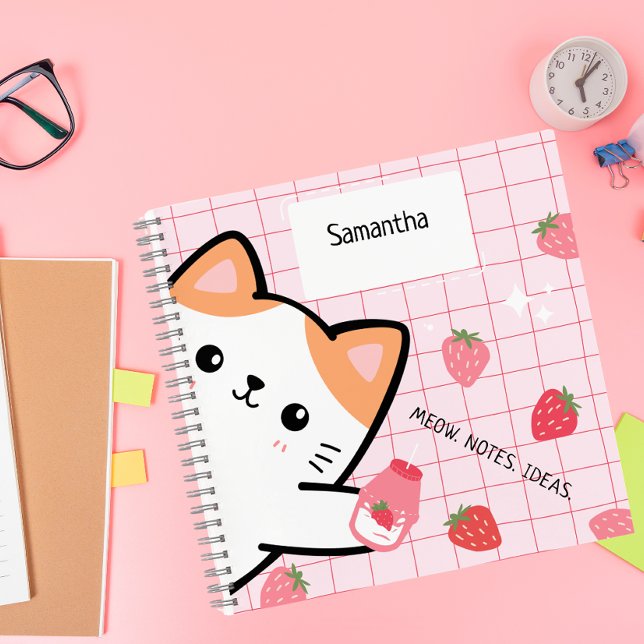 Cuaderno Cute Kitty Strawberry Notebook (Subido por el creador)