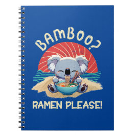 Cuaderno Cute Koala comiendo Ramen Vintage Sunshine