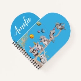 Cuaderno Cute Koala Fiesta de Cumpleaños Globo Niñas Niños