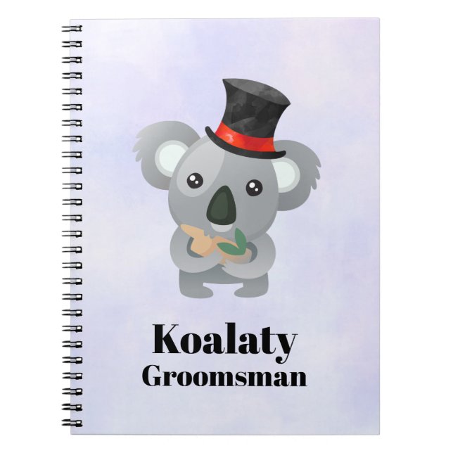 Cuaderno Cute Koala Pun Koalaty Groomsman (Frente)