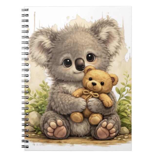 Cuaderno Cute Koala Teddy Notebook – Kawaii Journal (Frente)
