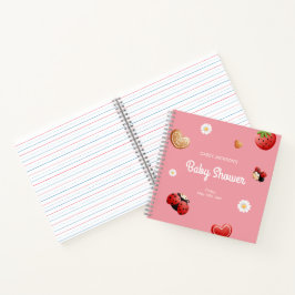 Cuaderno Cute Ladybug Flowers Baby Shower Guest Book