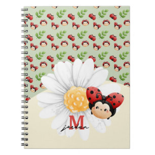 Cuaderno Cute LadyBug Pattern Niños bloc de notas con nombr