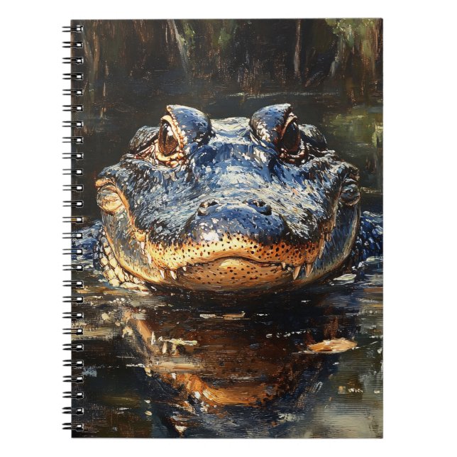 Cuaderno Cute lagarto en la pintura de los Everglades de Fl (Frente)