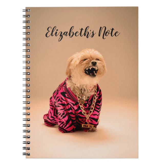 Cuaderno Cute Laughing Shih Tzu Personalizado Portátil (Frente)