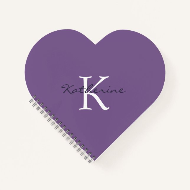 Cuaderno Cute Lavender Purple Personalizado Heart Shaped (Anverso)