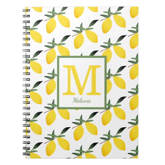 Cuaderno Cute Lemon Monograma Bloc de notas (Frente)