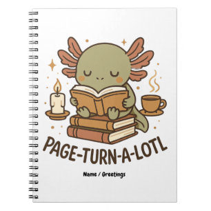 Cuaderno Cute Libro de Axolotl Acogedor Page-Turn-a-Lotl