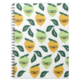 Cuaderno Cute Limón Cítrico Patrón de Dibujos Animados de V
