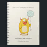 Cuaderno Cute Little Aqua Yellow Happy Monster Baby Shower<br><div class="desc">If you need any further customisation please feel free to message me on yellowfebstudio@gmail.com.</div>