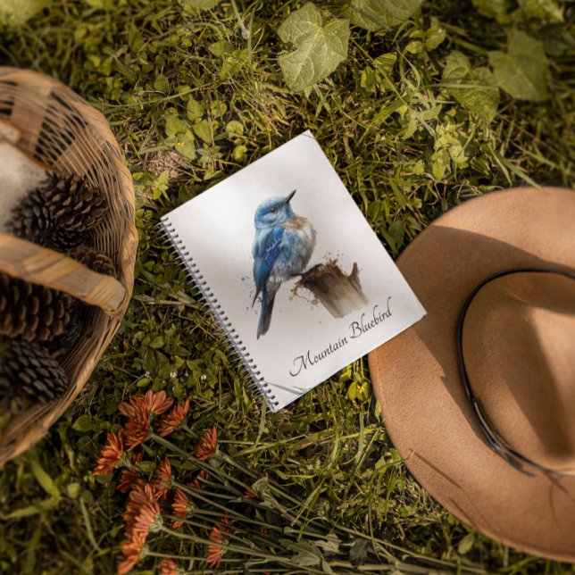 Cuaderno Cute Little Mountain Bluebird Watercolor, personal (Subido por el creador)