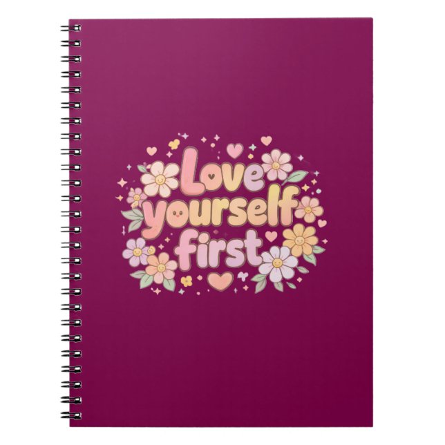 Cuaderno Cute Love Yourself Floral Quote Design | Gift Bag (Frente)