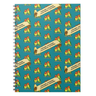 Cuaderno Cute Lovebirds Fischer's Lovebird Latin Retro Art