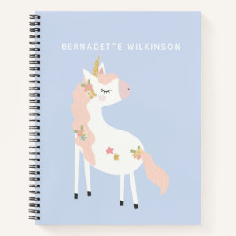 Cuaderno Cute Magnífico Unicornio Pastel Pink Purple Gold N