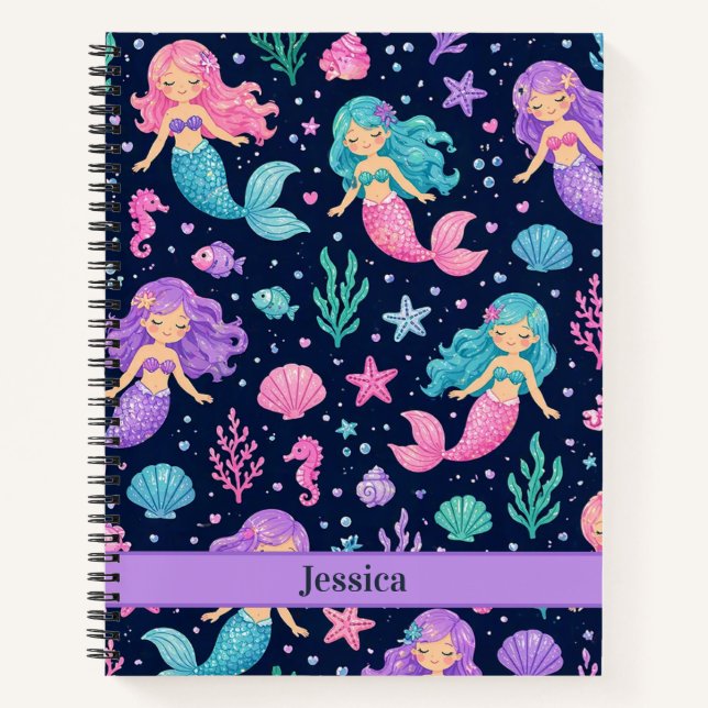Cuaderno Cute Mermaid Pattern (Anverso)