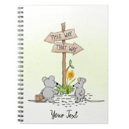 Cuaderno Cute Mice Watercolor Amarillo Personalizado  