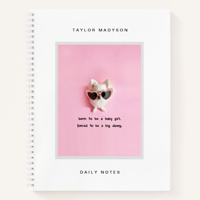 Cuaderno Cute Modern Custom Frame Photo Gift Monogram (Anverso)