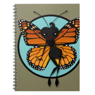 CUADERNO CUTE MONARCH BUTTERFLY LADY SPIRAL NOTEBOOK