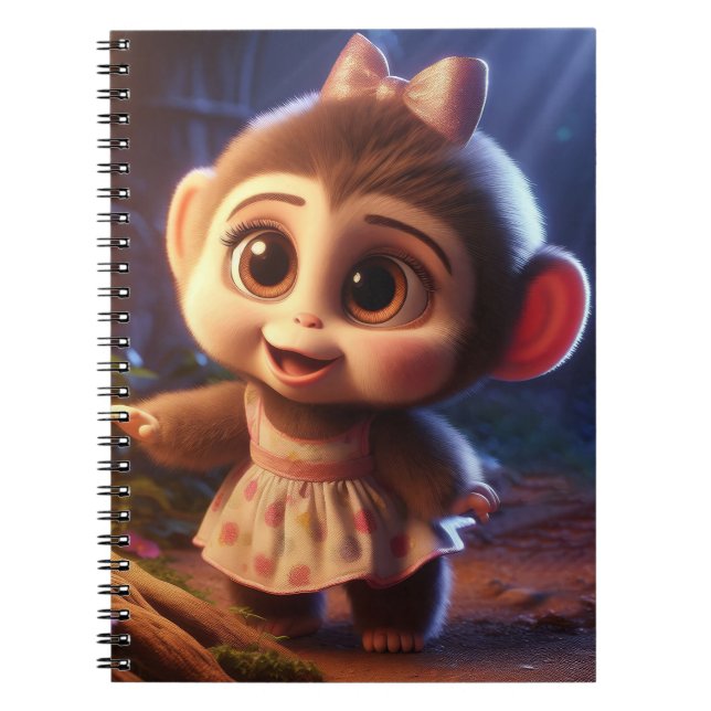 Cuaderno Cute monkey in a dress (Frente)
