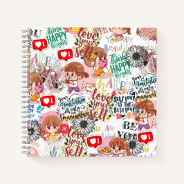 Cuaderno Cute Motivacional – Cita Positiva Kawaii 