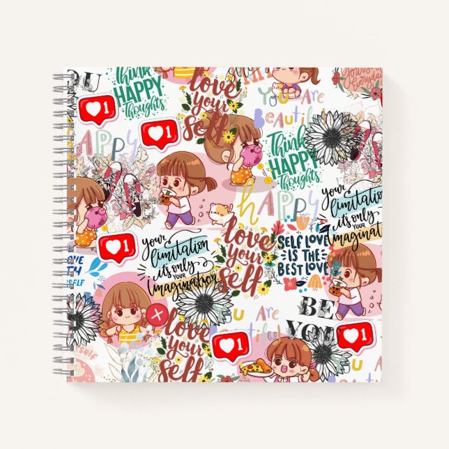 Cuaderno Cute Motivational – Positive Quote Kawaii  (Anverso)