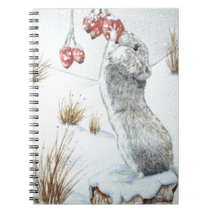Cuaderno Cute mouse snow scene seasonal wildlife