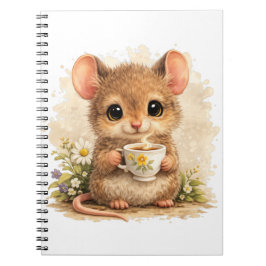 Cuaderno Cute Mouse Tea Spiral Notebook Kawaii