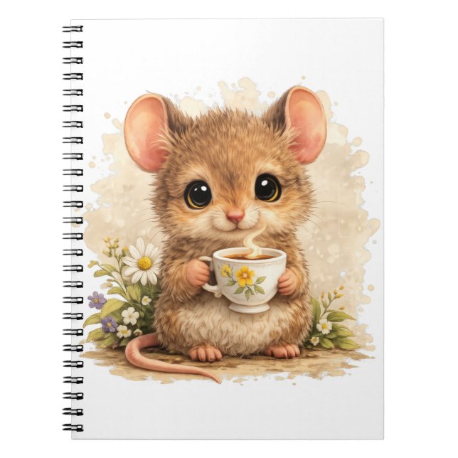Cuaderno Cute Mouse Tea Spiral Notebook Kawaii (Frente)