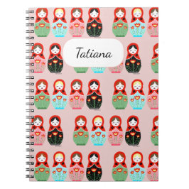 Cuaderno Cute muñecas rusas Matryoshka Doll Nombre personal
