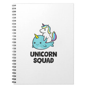 Cuaderno Cute Narwhal Unicorn Squad Divertido Unicornio Y N