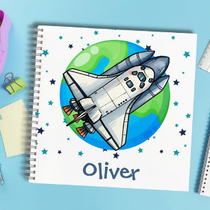 Cuaderno Cute nave espacial sobre la Tierra