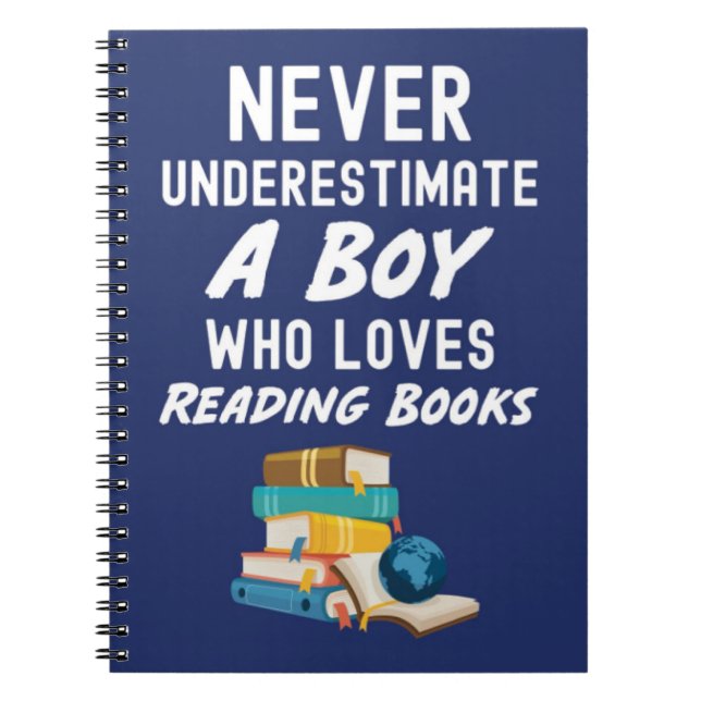 Cuaderno Cute Navy Blue Book Reading Gifts For Baby Boy Kid (Frente)