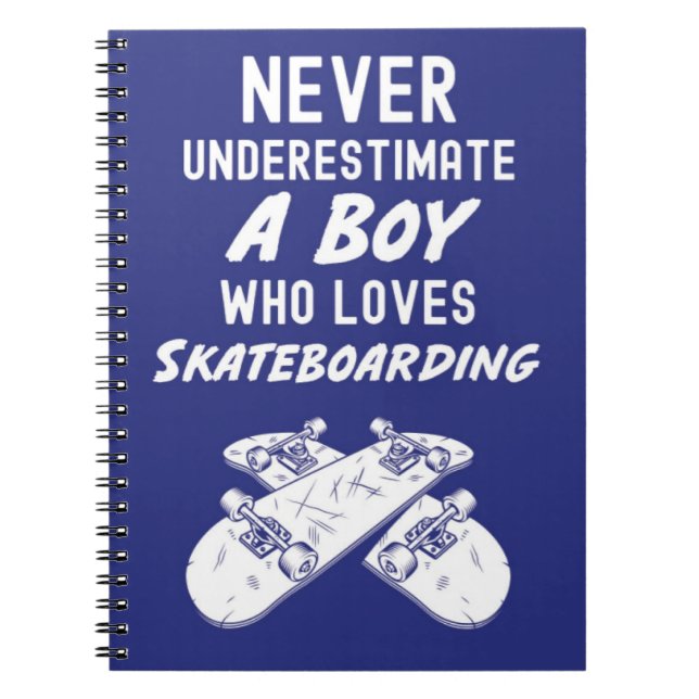 Cuaderno Cute Navy Blue Skateboarding Gifts For Boy For Kid (Frente)